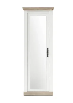 Garderobenschrank FLORENZ mit Spiegel 73 x 201 cm weiß/braun