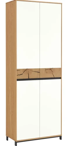 Garderobenschrank KASTINA Eiche Bianco/ Lack weiß