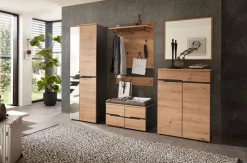 Garderobenschrank MEMPHIS 65 x 197 cm Artisan Eiche/ Graphitgrau