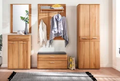 Garderobenschrank VEDURA 65 x 197 x 38 cm Teilmassiv braun