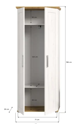 Garderobenschrank VERONA Sibiu Lärche / Artisan Eiche NB