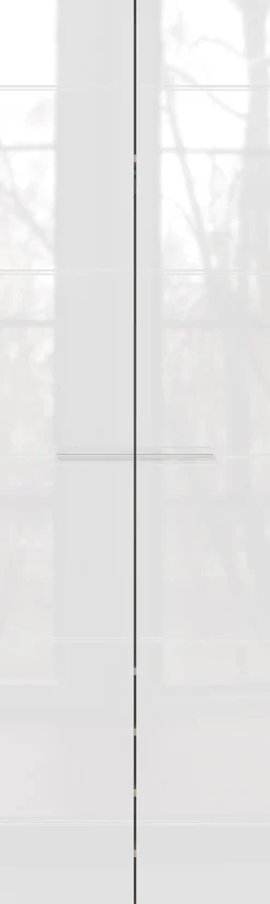 Garderobenschrank LEVI 60 x 198 cm weiß Hochglanz/braun