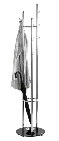 Garderobenständer 40 x 183 cm Chromfarbig/schwarz