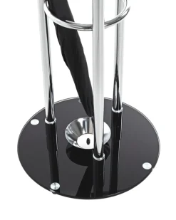 Garderobenständer 40 x 183 cm Chromfarbig/schwarz