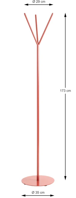 Garderobenständer 35 x 173 cm rot