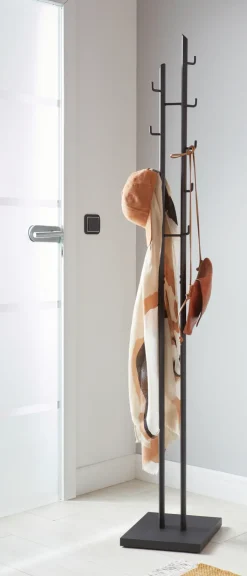 Garderobenständer 29 x 176 cm schwarz