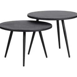 Garten Beistelltisch SUZE 2-teilig schwarz