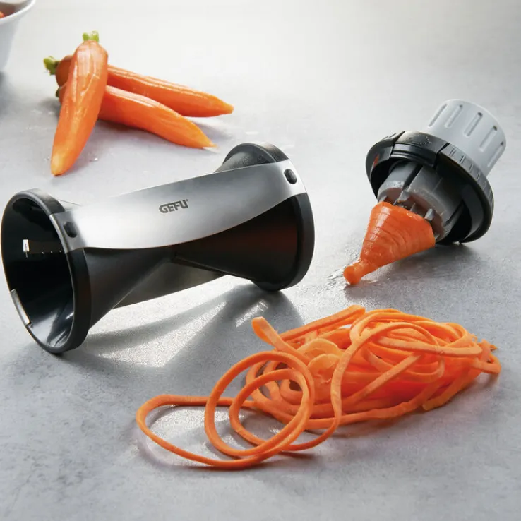 GEFU Spiralschneider SPIRELLI inkl. Sparschäler und Reinigungsbürste Kunststoff schwarz