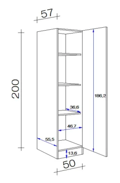 QUARTIER Geschirrschrank Avila Weiß/Braun