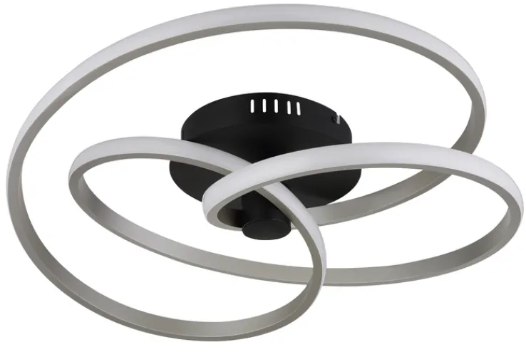 GLOBO LED Deckenlampe GLYXAR 50 cm nickelfarbig