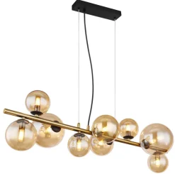 GLOBO LED Retrofit Balkenpendel RIHA 9-flg messingfarbig /amber