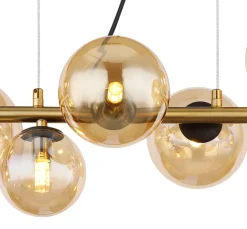 GLOBO LED Retrofit Balkenpendel RIHA 9-flg messingfarbig /amber