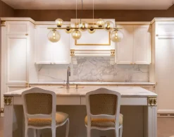 GLOBO LED Retrofit Balkenpendel RIHA 9-flg messingfarbig /amber