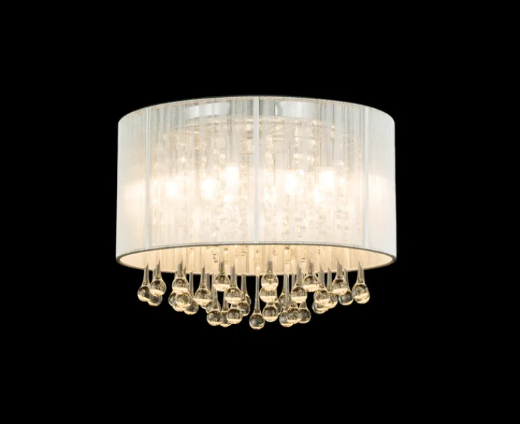 GLOBO LED Retrofit Deckenlampe SIERRA 40 cm chromfarbig /Kristallglas