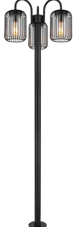 GLOBO LED Retrofit Mastleuchte ADELHEID 3-flg 180 cm schwarz