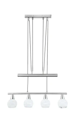 GLOBO LED Retrofit Pendelleuchte ELLIOTT 4 flg nickelfarbig