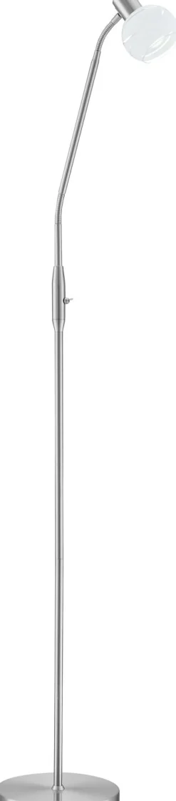 GLOBO LED Retrofit Stehlampe ELLIOTT 145 cm nickelfarbig