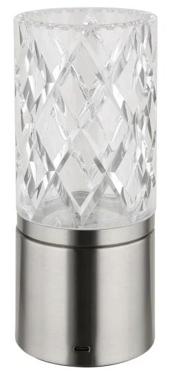 GLOBO LED Tischleuchte LUNKI nickelfarbig