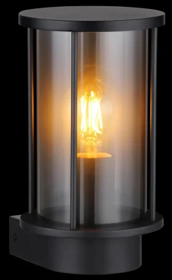 GLOBO Retrofit Außenwandleuchte GRACEY schwarz /rauchfarbig