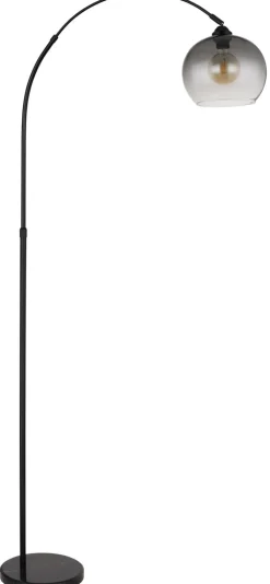 GLOBO Retrofit Bogenlampe NEWCASTLE schwarz /rauchfarbig