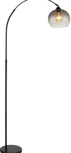 GLOBO Retrofit Bogenlampe NEWCASTLE schwarz /rauchfarbig