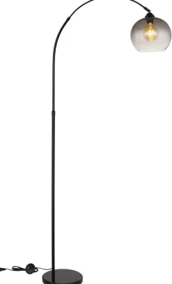 GLOBO Retrofit Bogenlampe NEWCASTLE schwarz /rauchfarbig