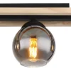 GLOBO Retrofit Deckenlampe CONNI 60 cm Holz /grau