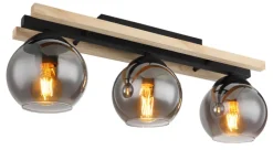 GLOBO Retrofit Deckenlampe CONNI 60 cm Holz /grau