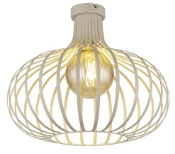 GLOBO Retrofit Deckenlampe MATEO, Metall, Ø 40 x H 35 cm Beige