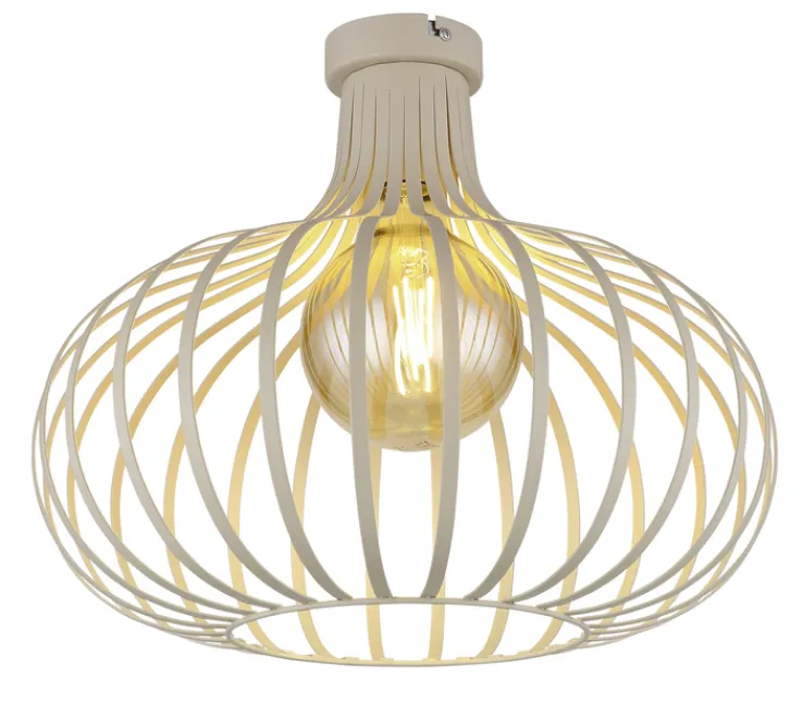 GLOBO Retrofit Deckenlampe MATEO, Metall, Ø 40 x H 35 cm Beige