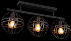 GLOBO Retrofit Deckenlampe TAMARA 70 cm schwarz