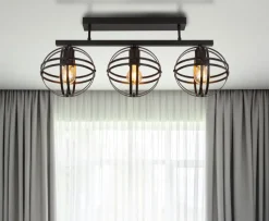 GLOBO Retrofit Deckenlampe TAMARA 70 cm schwarz