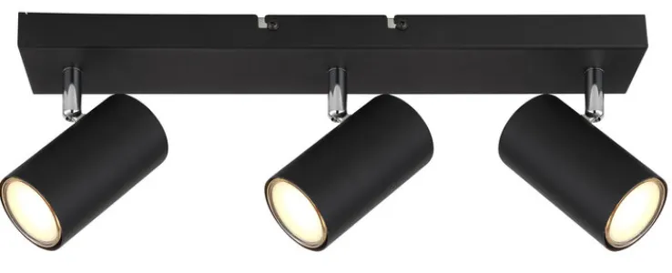 GLOBO Retrofit Deckenlampe mit 3 Spots ROBBY 41 cm schwarz
