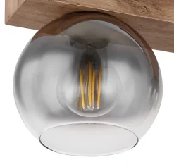 GLOBO Retrofit Deckenlampe MOITAS 65 cm Holz /grau