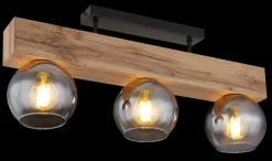 GLOBO Retrofit Deckenlampe MOITAS 65 cm Holz /grau