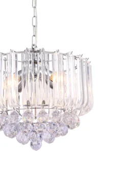 GLOBO Retrofit Kronleuchter MINNESOTA 35 cm chromfarbig /Acrylglas