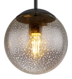 GLOBO Retrofit LED Pendelleuchte HELMUT 20 cm schwarz /Sterneffekt