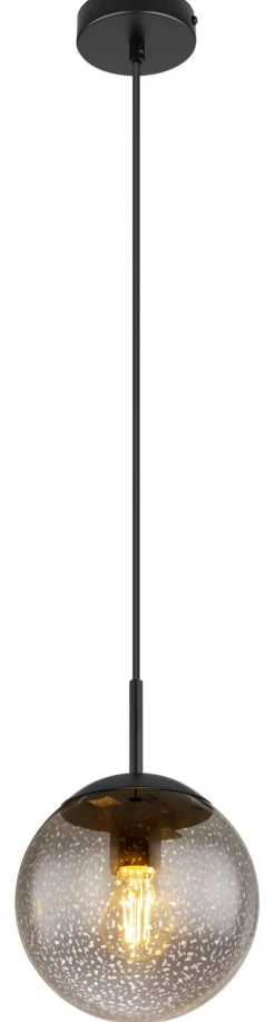 GLOBO Retrofit LED Pendelleuchte HELMUT 20 cm schwarz /Sterneffekt