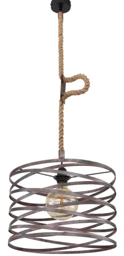 GLOBO Retrofit Pendelleuchte MARCO 40 cm rostfarbig