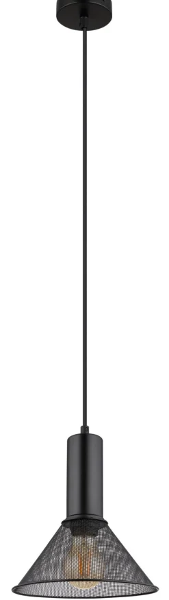 GLOBO Retrofit Pendelleuchte JEDD 21 cm schwarz