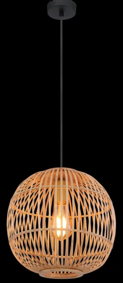 GLOBO Retrofit Pendelleuchte HILDEGARD 30 cm Bambus