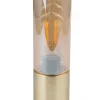 GLOBO Retrofit Tischlampe ANNIKA messingfarbig /amber