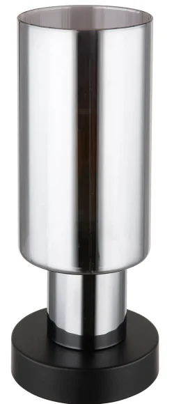 GLOBO Retrofit Tischlampe LIDARIA schwarz /rauchfarbig