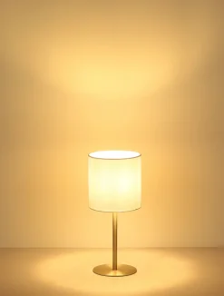 GLOBO Retrofit Tischlampe BENSON 40 cm nickelfarbig /weiß