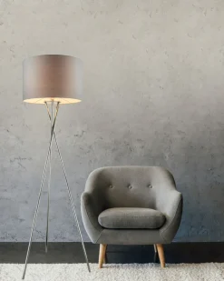 GLOBO Retrofit Tripod Stehlampe GUSTAV 160 cm grau