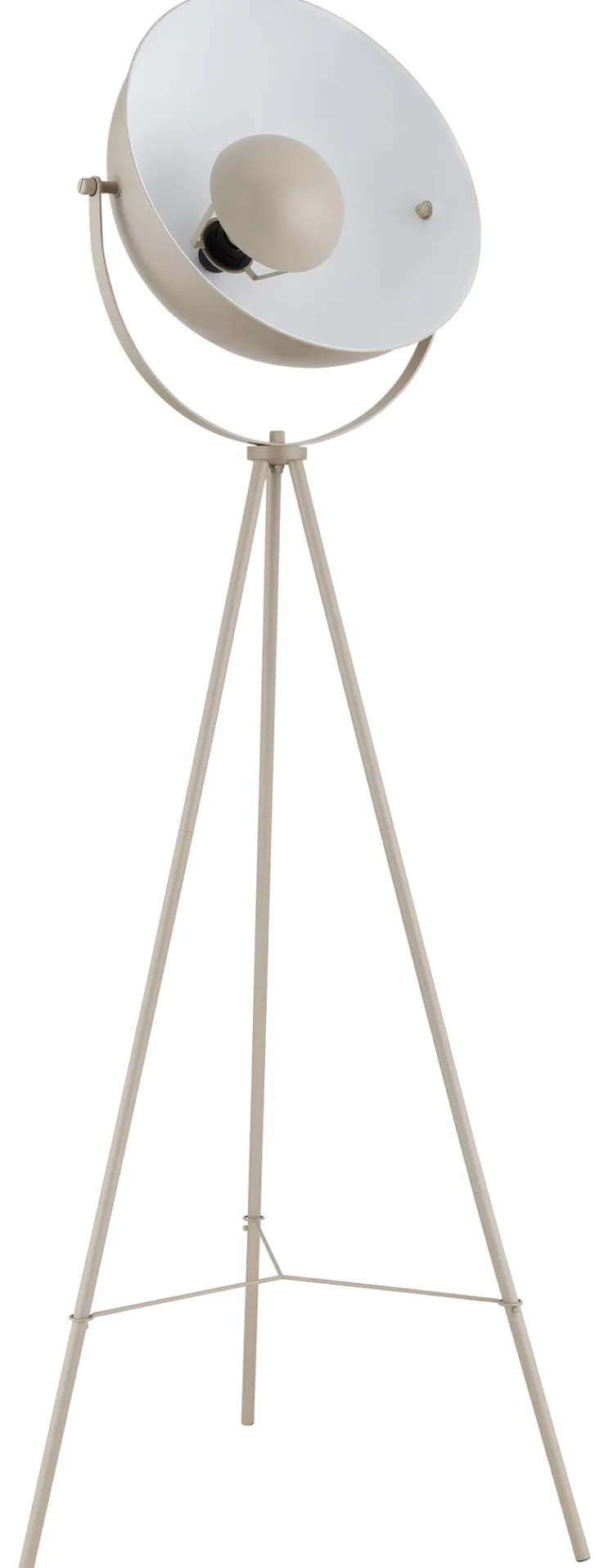 GLOBO Retrofit Tripod Stehlampe TIMO, Metall, Höhe 153,5 cm, E27, Schutzklasse 2, IP20, 40 W, Sandfarbig