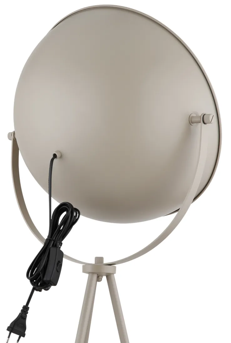 GLOBO Retrofit Tripod Stehlampe TIMO, Metall, Höhe 153,5 cm, E27, Schutzklasse 2, IP20, 40 W, Sandfarbig