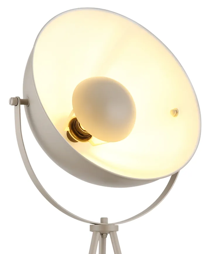 GLOBO Retrofit Tripod Stehlampe TIMO, Metall, Höhe 153,5 cm, E27, Schutzklasse 2, IP20, 40 W, Sandfarbig