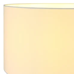 GLOBO Retrofit Tripod Stehlampe STABILO, Holznachbildung/Textil, Höhe 150 cm Braun/Weiß