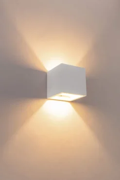 GLOBO Retrofit Wandleuchte CHRISTINE 11,5 x 11,5 cm weiß